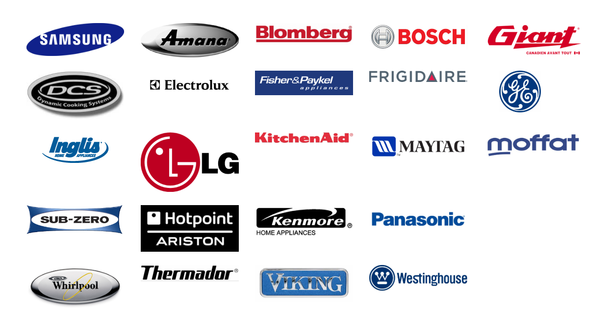 Marques d’électroménagers réparées : Samsung, LG, Whirlpool, Frigidaire, Bosch et plus à Mascouche